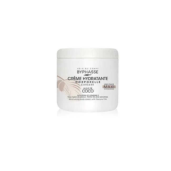 Crema corporal Byphasse con aceite de coco.